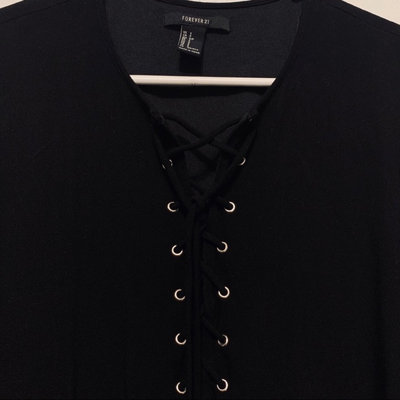 Forever21 lace-up dress with attached slip - Picture 5 of 6